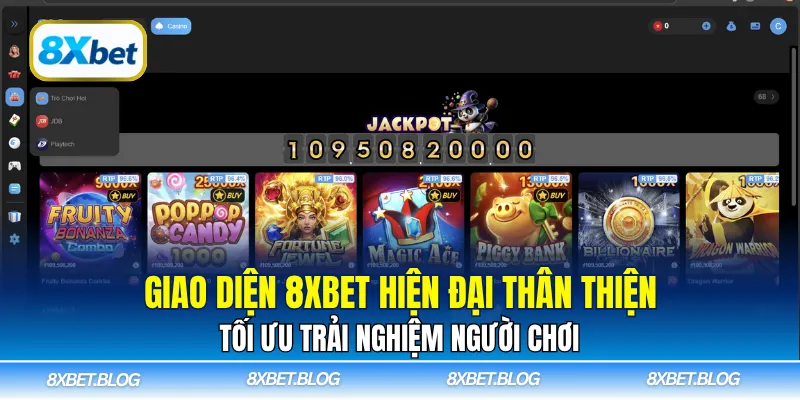 Giao diện 8xbet hiện đại thân thiện tối ưu trải nghiệm người chơi